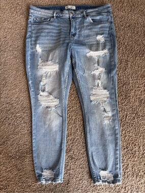 BKE Light Blue Distressed Skinny Jeans